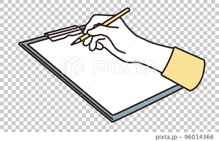 Hand of a woman to fill out a questionnaire 96014366