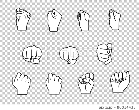 握りこぶしのハンドサインアイコン 96014433