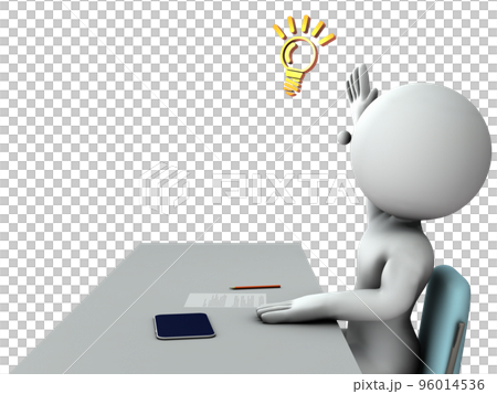 挙手して発表する児童。積極的で楽しそうな生徒。デスクの上のタブレット端末。 挙手して発表する児童。積極的で楽しそうな生徒。デスクの上のタブレット端末。 96014536