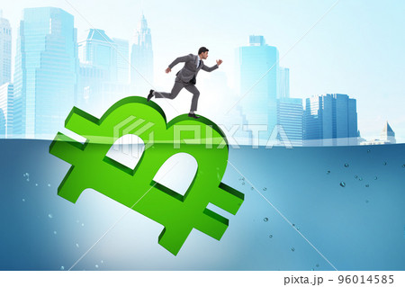 Concept of bitcoin losing its value Concept of bitcoin losing its value 96014585