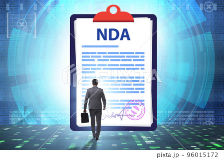 Businessman in non-disclosure agreement concept Businessman in non-disclosure agreement concept 96015172