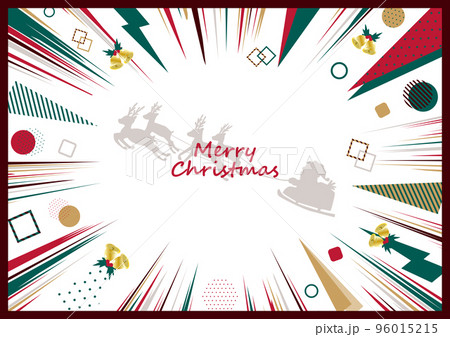 クリスマス　幾何学集中線 96015215