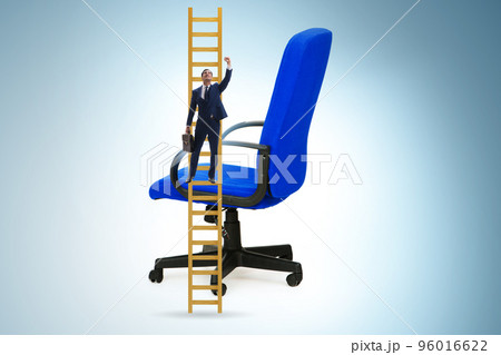 Businessman in the career concept climbing chair 96016622