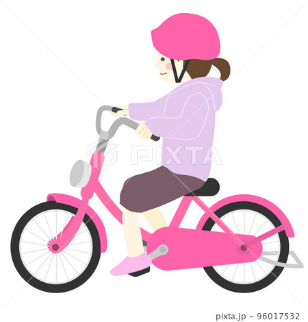 自転車に乗る子供(女の子) 自転車に乗る子供(女の子) 96017532