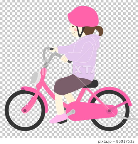 自転車に乗る子供(女の子) 自転車に乗る子供(女の子) 96017532