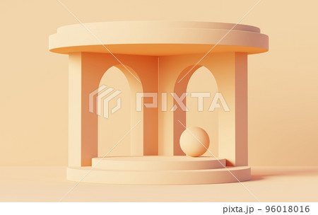 3d render abstract display podium platform for product presentation and advertising. Minimal scene backdrop with clean design. Vacant pedestal for mock up. Empty stage with pastel color for cosmetic. 3d render abstract display podium platform for product presentation and advertising. Minimal scene backdrop with clean design. Vacant pedestal for mock up. Empty stage with pastel color for cosmetic. 96018016