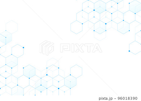 Abstract hexagonal molecular structures in technology background and science style. Medical design. Vector illustration Abstract hexagonal molecular structures in technology background and science style. Medical design. Vector illustration 96018390