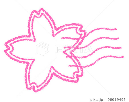 クレヨン素材の桜の消印・スタンプ 装飾 96019495