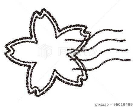 クレヨン素材の桜の消印・スタンプ 装飾 96019499