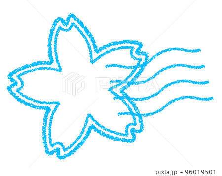 クレヨン素材の桜の消印・スタンプ 装飾 96019501