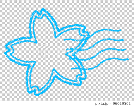 クレヨン素材の桜の消印・スタンプ 装飾 96019501