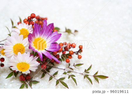 菊の花と南天のアレンジ　お正月イメージ 96019611