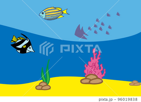 Hand Drawn Vector Fish Illustration. Underwater World Panorama. 96019838