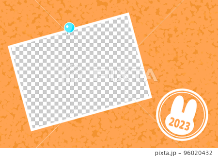 2023 Rabbit New Year's card Cork board photo frame 1 2023 white stamp 2023 Rabbit New Year's card Cork board photo frame 1 2023 white stamp 96020432