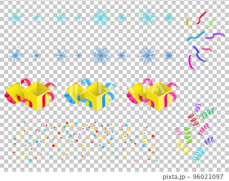 イラスト素材 セット プレゼント クリスマス 冬 96021097