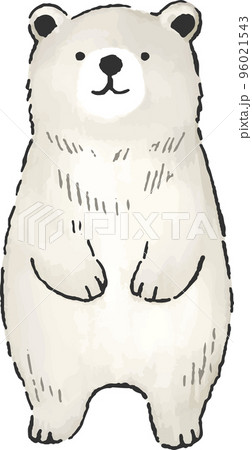 手描きのかわいいクマの全身イラストのイラスト素材 [96021543] - PIXTA