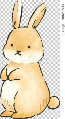 手描きのかわいいウサギの全身イラストのイラスト素材 [96021545] - PIXTA