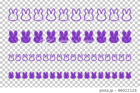 クレヨン素材　うさぎのラインセット 96022128