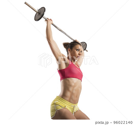 Hard workout with barbell Hard workout with barbell 96022140