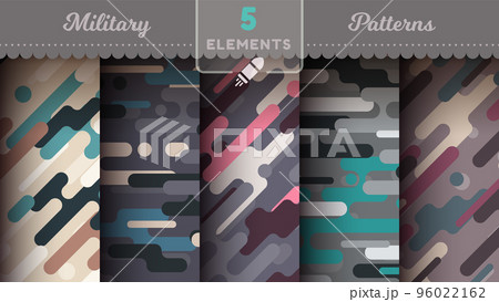 Camouflage seamless patterns, military texture, bundle war fabric Camouflage seamless patterns, military texture, bundle war fabric 96022162
