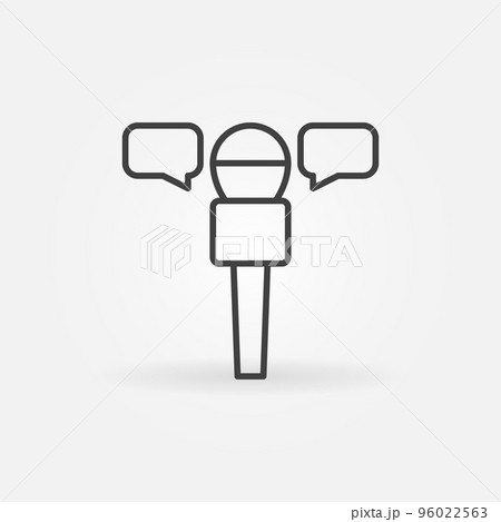 Microphone with speech bubbles vector concept outline icon 96022563