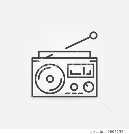Old Radio vector concept icon in thin line style 96022564