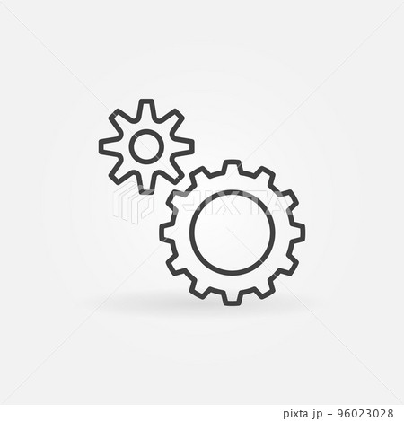 Spur Gear vector thin line concept icon 96023028
