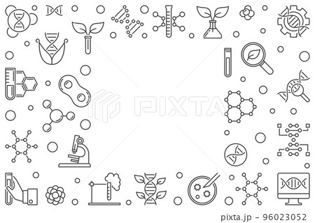 Vector Biotechnology or Biotech outline horizontal frame 96023052
