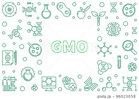GMO concept horizontal frame - vector outline illustration 96023058