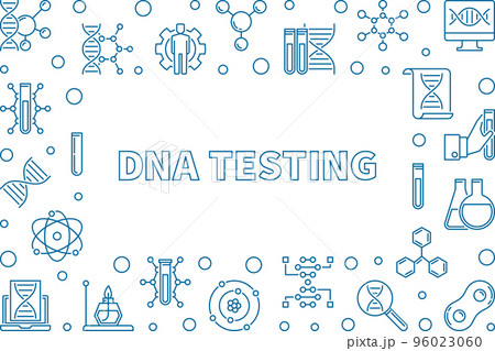 Vector DNA Testing creative outline horizontal frame 96023060
