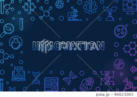 Innovation vector Genetics line colorful horizontal frame 96023065