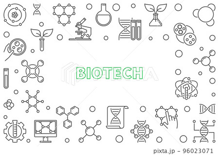 Vector Biotech horizontal outline frame or illustration Vector Biotech horizontal outline frame or illustration 96023071
