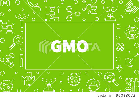 GMO outline horizontal frame. Vector concept illustration 96023072