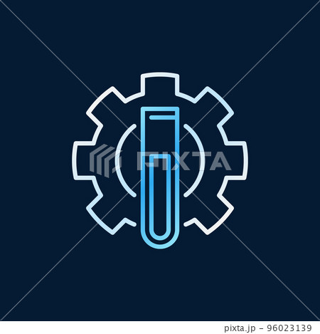 Test-tube with gear outline colored icon. Vector symbol Test-tube with gear outline colored icon. Vector symbol 96023139