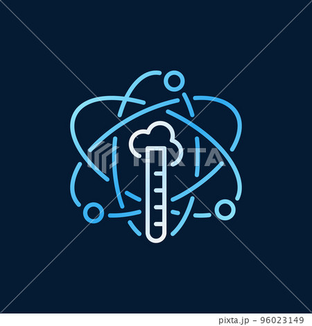 Test-tube inside atom line colorful icon - vector chemistry sign 96023149