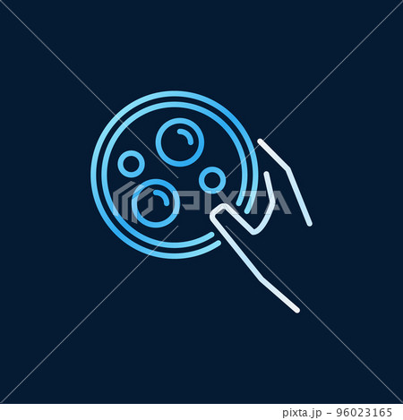 Petri Dish in Hand vector colored outline icon or logo element Petri Dish in Hand vector colored outline icon or logo element 96023165