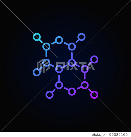 Vector chemical structure colorful abstract linear icon or logo 96023166
