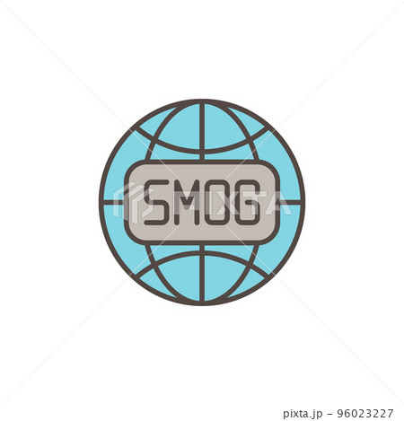 Earth Globe vector Smog or Smoke Fog creative icon 96023227