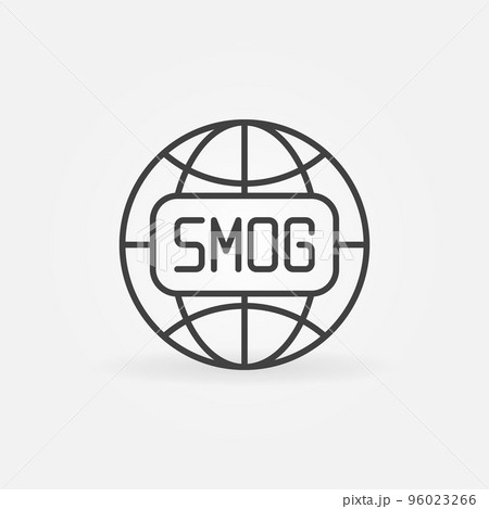 Earth Globe vector Smog Smoke Fog concept line icon 96023266