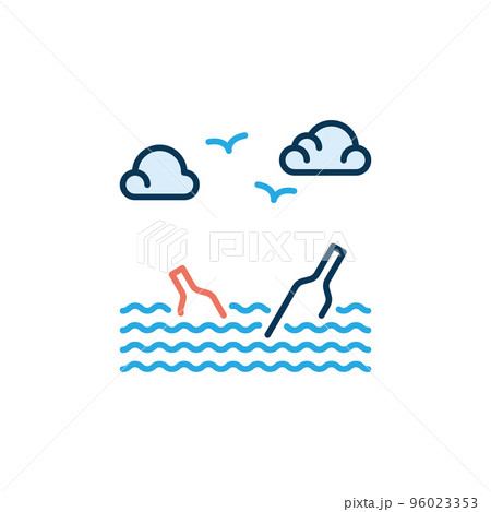 Sea Water Pollution vector concept modern icon 96023353