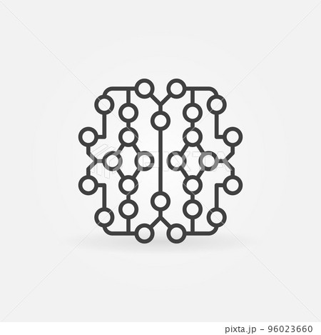 Human Brain Neural Connections vector thin line concept icon Human Brain Neural Connections vector thin line concept icon 96023660