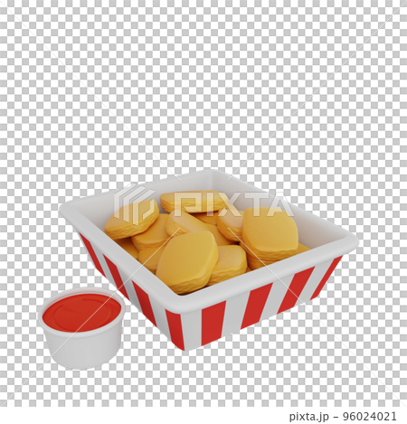 3d rendering of nuggets fast food icon 3d rendering of nuggets fast food icon 96024021