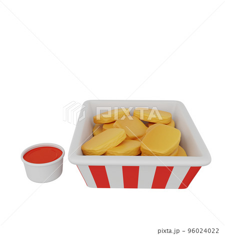 3d rendering of nuggets fast food icon 3d rendering of nuggets fast food icon 96024022