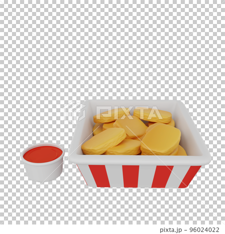 3d rendering of nuggets fast food icon 3d rendering of nuggets fast food icon 96024022