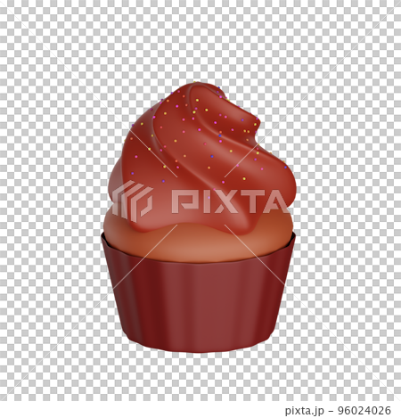3d rendering of cupcake fast food icon 96024026