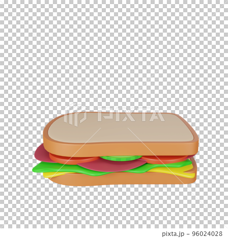 3d rendering of sandwich fast food icon 96024028