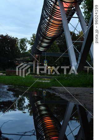 Slinky springs to fame bridge at the Kaisergarten in Oberhausen, Germany 96024199