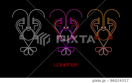 Lobster Logo Neon Line Art Design Lobster Logo Neon Line Art Design 96024357