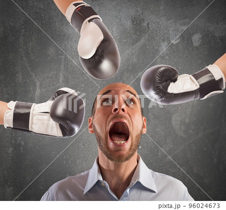 Hit an afraid businessman 96024673