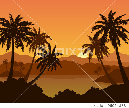 Exotic Landscape with Palm 96024828